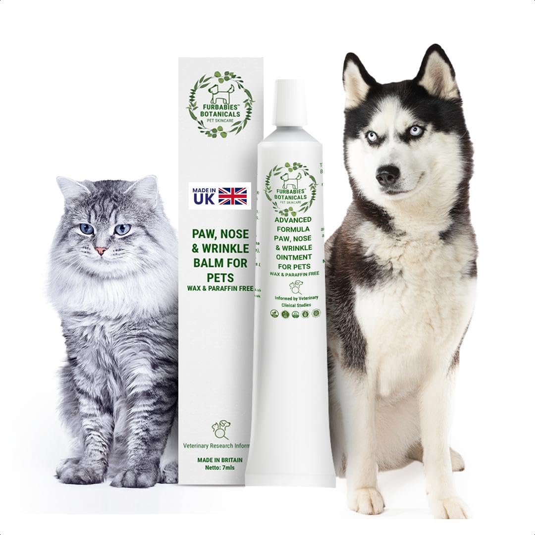 FurBabies Cat Kitten Puppy Nose Ointment Dog Paw Balm | Paw Cream for Sore Paws and Paw Cleaner for Dogs | Wax-Free Vegan Unscented Dog Nose Balm with Avocado & Shea Butter, for Dry Cracked Pads, 7ml
