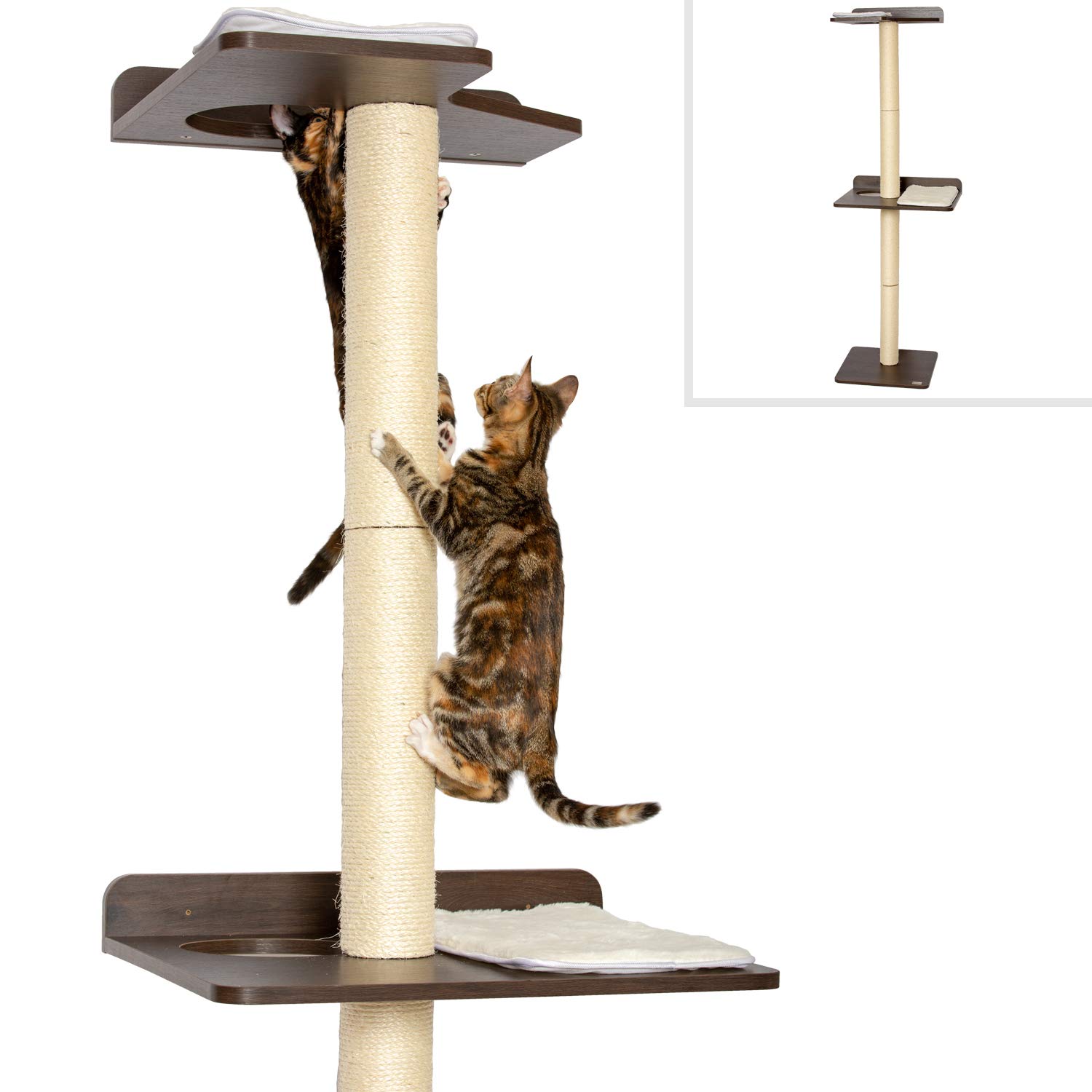 PetFusion Cat Climbing Tree Tower. (Tall sisal Scratching Posts, 2