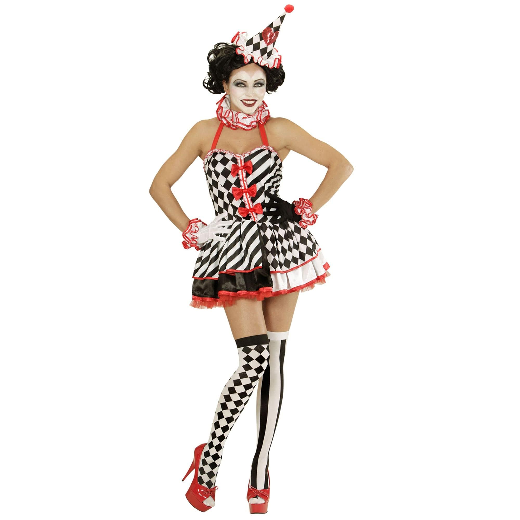 Widmann 02301 Mini Pier Red Girl ? Adult Fancy Dress Costume ? Dress, Collar, Sleeves and Hat ? Small