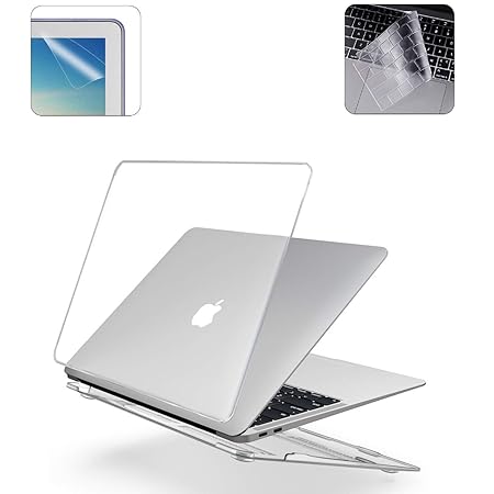 i-Buy Gummierte Harte Schutzhülle Hülle für Apple MacBook Air 13 Zoll (Modell A1932 2018.11 Freigabe) + TPU Tastaturschutz + 