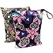 wegreeco Wet Bag, Baby Wet Dry Cloth Diaper Bags, 2 Pack (Flower, Dotty)