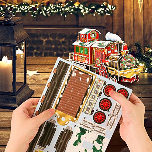 Amor 3D Christmas Train Jigsaw Puzzles Jigsaw Express for Christmas Birthday and Valentine
