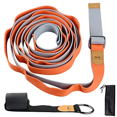 Soumit Multi-loop Stretching Strap, Durable Cotton Yoga Stretching Band Belt, Improving Flexibility Against Slippery Injury for Ballet Muscle Therapy and Other Physical Exercise