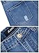Men's Vintage Blue Straight Fit Jeans Destroyed Distressed Denim Pants with Knee Rips 36