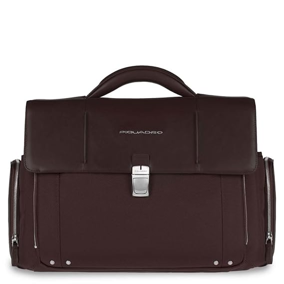 Piquadro Organized Briefcase with Two Front Pockets and iPad Compartment