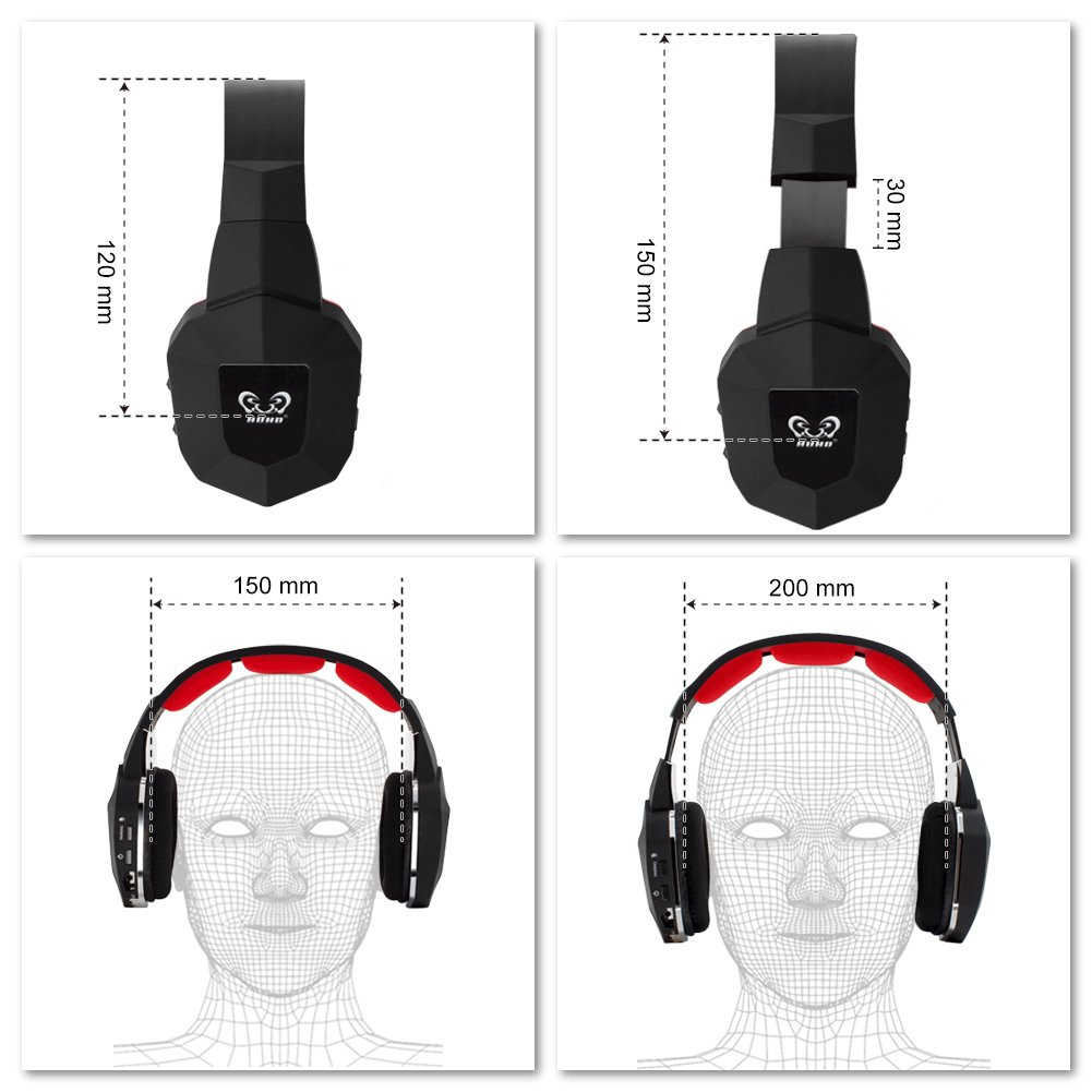 Wireless Headset 2.4Ghz Optical BliGli Noise Canceling Stereo Gaming Game Headphones for TV, PC, PS3, PS4,with 7.1 Surround Sound,Detachable Mic, Rechargeable Battery, and LED Light