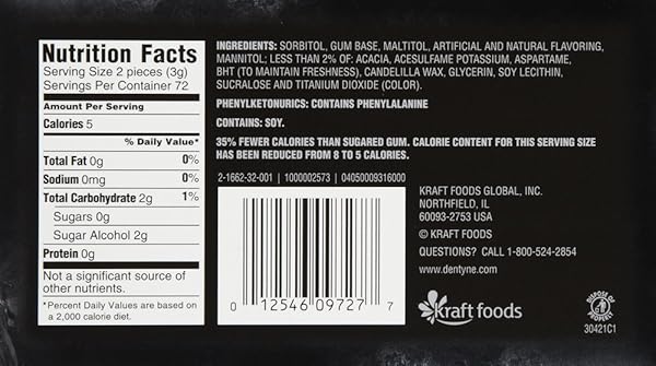 DENTYNE ICE S/F ARCTIC CHILL GUM, SPLIT TO FIT, 16 COUNT (PACK OF 9)