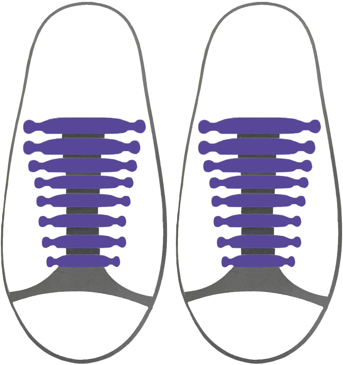 Black or Brown Elastic Silicone No Tie Anchor Shoe Laces PK of 10 pcs For Adults & Kids Shoes