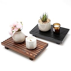 Renawe Farmhouse Bathroom Counter Tray Wood Display