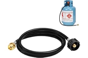 MOASKER 5FT Propane Adapter Hose Converter Kit 1 LB to 20 LB Propane Converter Hose for Mr Heater Buddy Coleman Camp Stove Weber Q Grill to QCC1/Type1 Propane Tank and More 1LB Portable Appliances Accessories