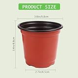 Augshy 40 Pcs 4 Inch Plastic Plant Nursery Pots Red for Seedling Transplanting view 2