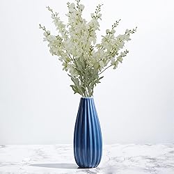 MINYULUA 6pcs Artificial Delphinium Flowers White