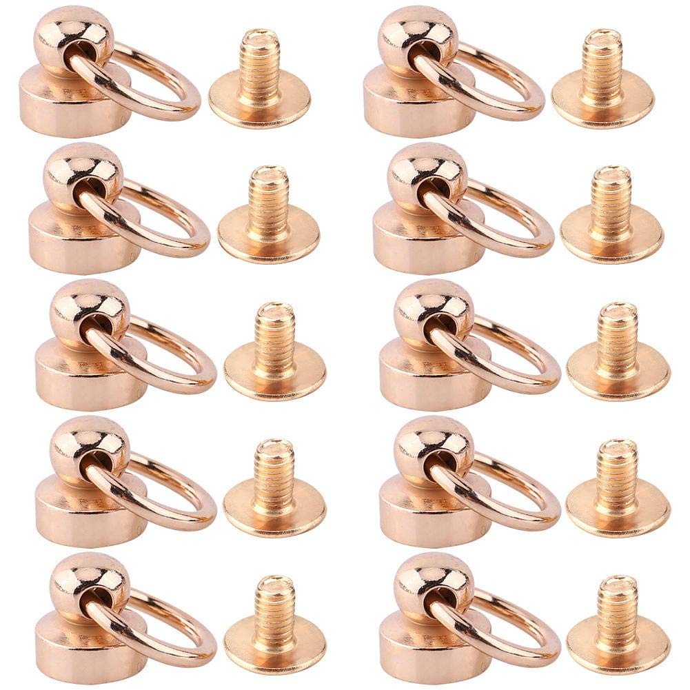 FTVOGUE 10pcs Craft Rivets Brass Studs Screw Back Round Head Ring for DIY Leathercraft Belt Strap Bag Shoes Decoration