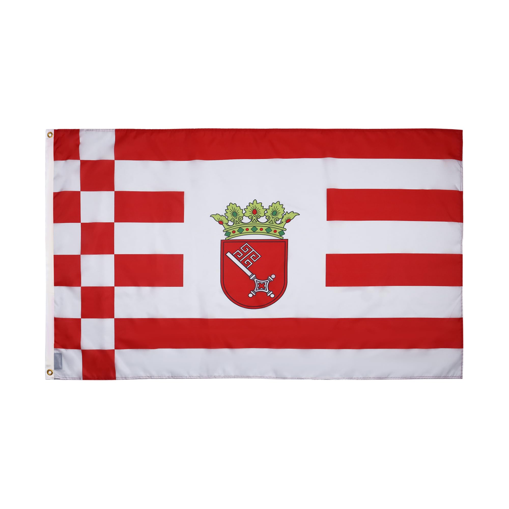 AZ FLAG - Bremen Flag - 2x3 Ft - 100D Polyester Germany - German Region Of Bremen Banner with Two Metal Grommets - Fade Resistant - Vivid Colors - 2' x 3' Feet - 90x60 Cm — image 1