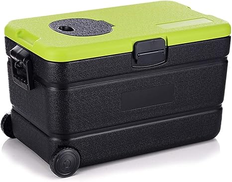 Amazon 冷蔵庫 キャンプピクニックテイクアウトボックス60lの新鮮なアイスバケツpu冷蔵庫ホイールスーツケースを釣りクーラーボックスアウトドア Color Green5 Size 57 5 34 5 37 8cm バケツ オンライン通販