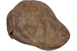 Men's Leather Newsboy Hat Adjustable Flat Cap Classic Golf Newsboy Cap Gatsby Ivy Caps Driving Hunting Hat Cabbie Beret Hat