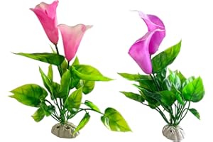 2Pcs Artificial Aquarium Plants,Artificial Aquatic Plant Waterweed Craft Silk Plastic Plants for Household and Office Simulat