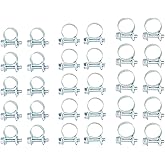 findmall 30 Pcs 1/4", 5/16", 3/8" Stainless Steel Fuel Injection Hose Clamp/Auto Fuel clamps Fit for Industrial Applications