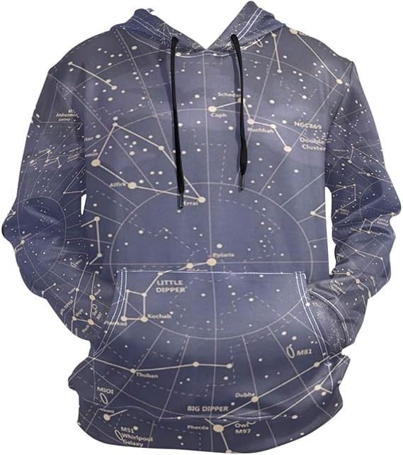 Amazon 星座 地球 スウェット パーカー メンズ Tシャツ スウェットシャツ トレーナー プルオーバー 長袖 アメカジ トップス 原宿 かっこいい 人気 個性 カジュアル おしゃれ 通勤 通学 S Xxl トレーナー パーカー 通販