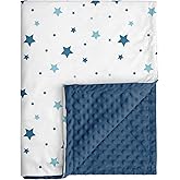 CIVARUA KIDS Baby Blankets for Unisex Boys Girls, Soft Nursery Crib Blankets with Dotted Fleece Back for Newborns Toddlers 30x40 Inch Blue Star Bed Throws