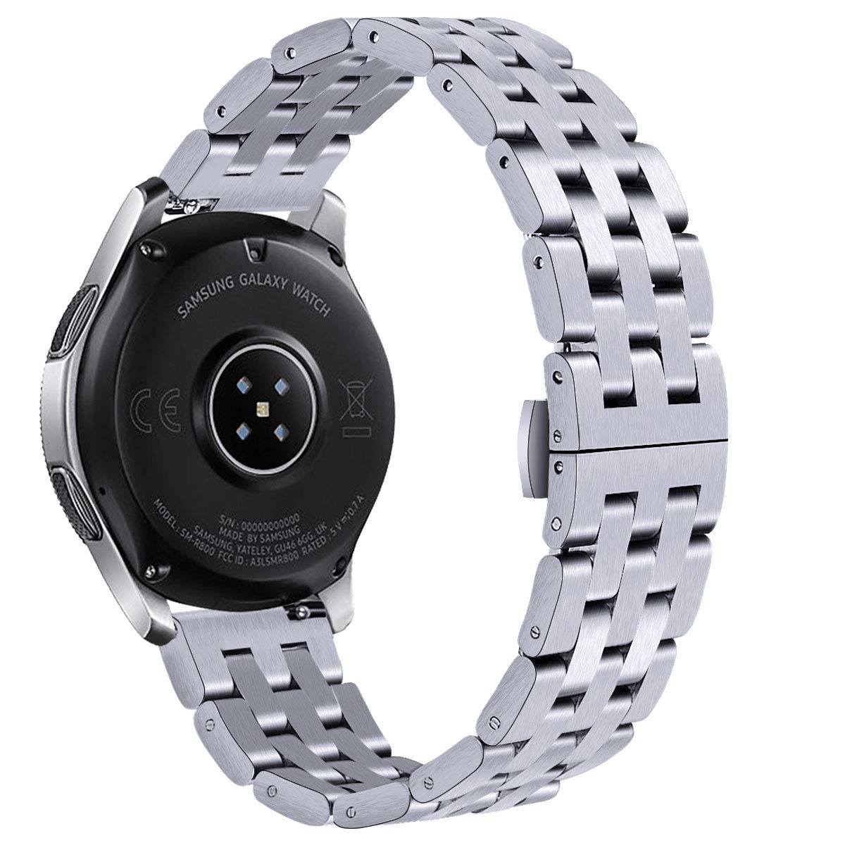 VIGOSS Compatible Galaxy Watch 46mm Band,Stainless Steel Solid Metal Watch Band for Samsung Galaxy Watch 46mm Smartwatch (46mm, Silver)