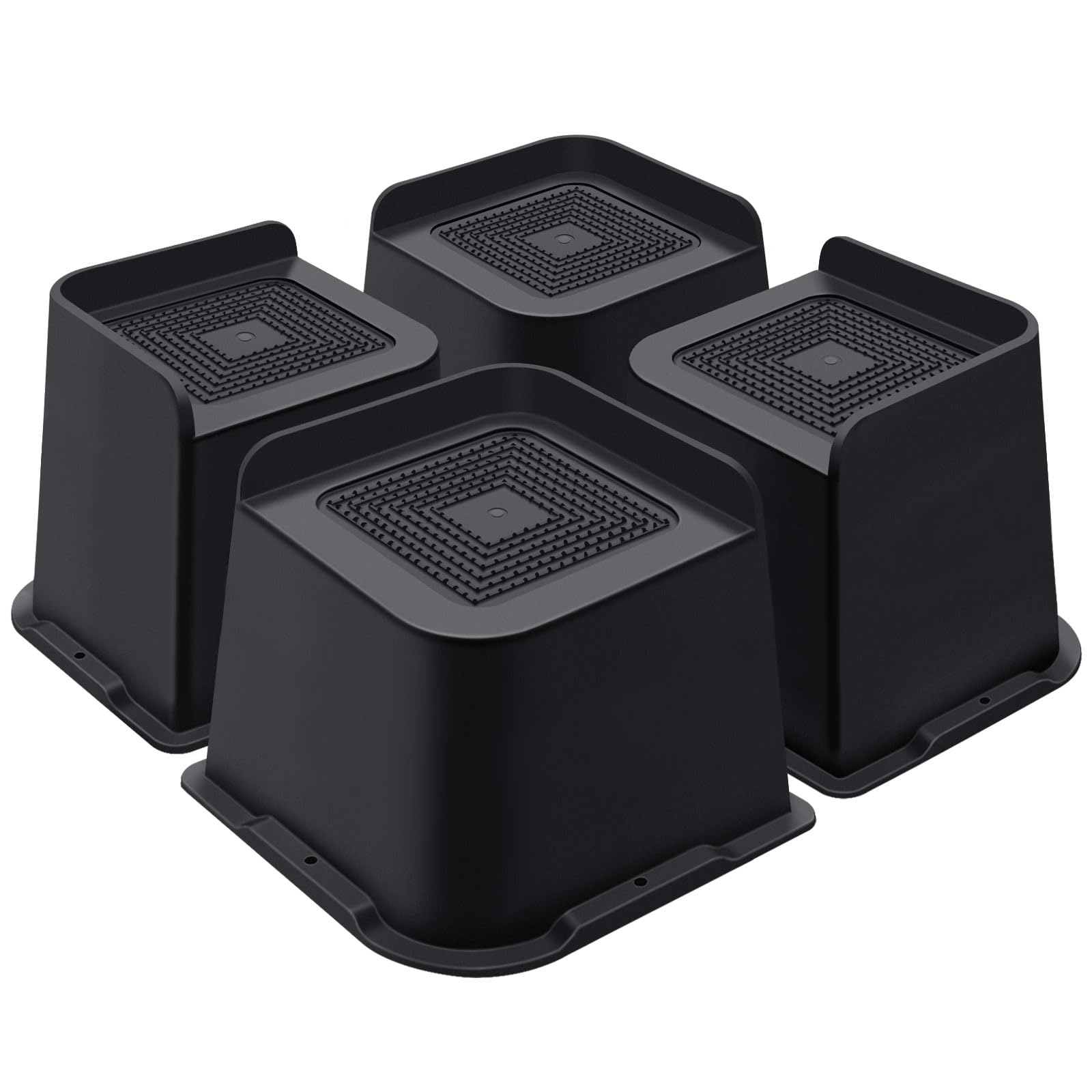 Photo 1 of ANNKUT Bed Risers 4 Inch Heavy Duty, Furniture Risers for Bed Desk Table Sofa Couch?Oversized Bed Lifts Risers, Support up to 5000 Lbs(4 Pack Black)
