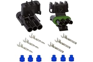 3 Sets of CustomConnectorKits Genuine Delphi (Aptiv) Weather Pack Single Assembly Kits (12AWG, 3 Way)
