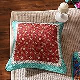 DaDa Bedding Collection Set of Two Real Patchwork Hand-Crafted Woven Boho Cotton Fairy Forest Glade Floral Print Cushion Covers Pair - 18