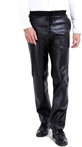 mens faux leather pants amazon