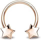 Jewseen 16g Septum Ring Star Septum Jewelry Cartilage Earring Hoop Helix Piercing Jewelry Surgical Steel Tragus Earrings Daith Earrings Nose Ring Hoop for Women and Men