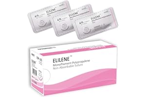 Elimedical ELILENE Suture with Reverse Cutting Needle, 4/0 FF, 30”, FS2, Pink 8683PP