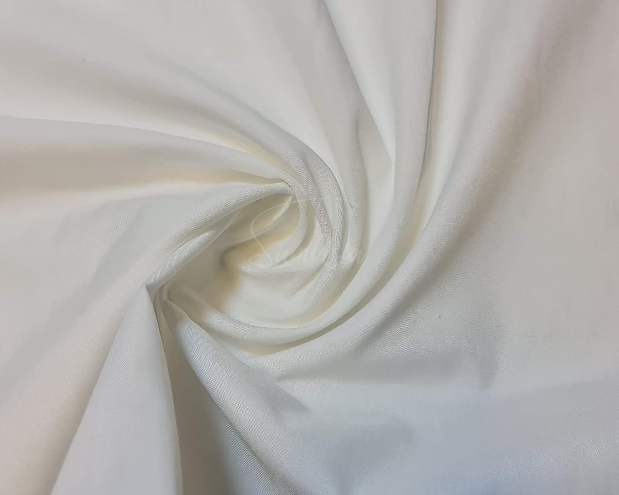 Plain Ivory Polycotton Fabric for Dressmaking, Art & Craft, Sewing, Quilting | 45'' - 115 cm Wide| Precut Length 5m