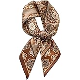 ANDANTINO 100% Mulberry Silk Scarf -21” Lightweight Square Neckerchief – Breathable Digital Printed Scarves with Gift Packed