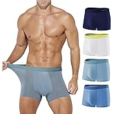 Arjen Kroos Men's Trunks Underwear 4 Pack Seamless Silk Boxer Briefs