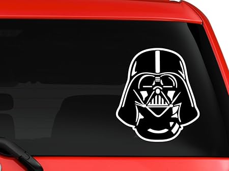 Amazon Star Warsダース ベイダーマスクniceシルエットの車トラックノートパソコンmacbookウィンドウデカールステッカー6 X 5インチホワイト 外装 エアロパーツ 車 バイク
