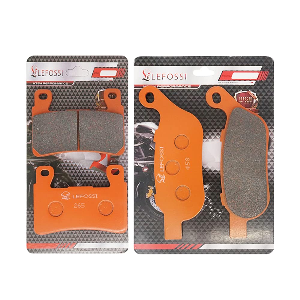 LE LEFOSSI Front Rear Carbon Fiber Brake Pads for Compatible with Harley Davidson FLSTN Softail Deluxe FLS Softail Slim FXST Softail Standard 2015-2017 FA296F FA458R
