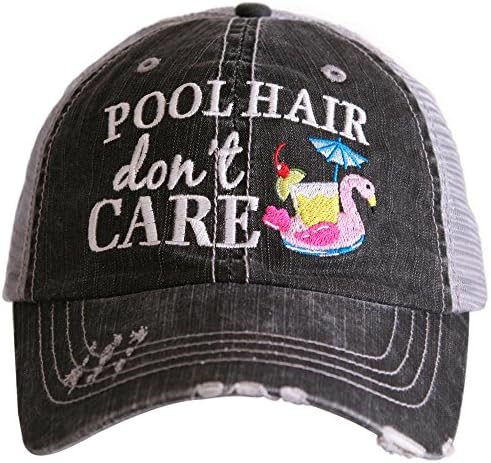 KATYDID Pool Hair Don’t Care Baseball Cap - Trucker Hat for Women - Stylish Cute Sun Hat