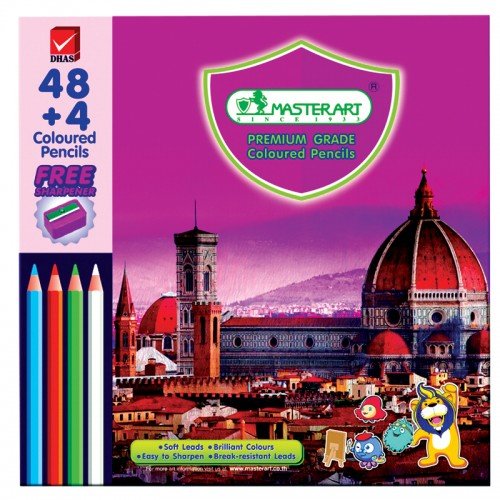 MASTERART 48 COLOR + 4 PENCILS COLOR - Pencils Colored, Crayola Pencils , Colors Art Pencils Very Vibrant - 48 Pcs./Pack for Adults &amp; Kids