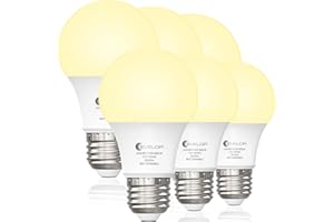 Evelor 6-Packs A19 LED Light Bulbs, E26 Base, Soft White 2700K 9W High Efficiency (60W Equivalent), 800 Lumens Non-Dimmable, 