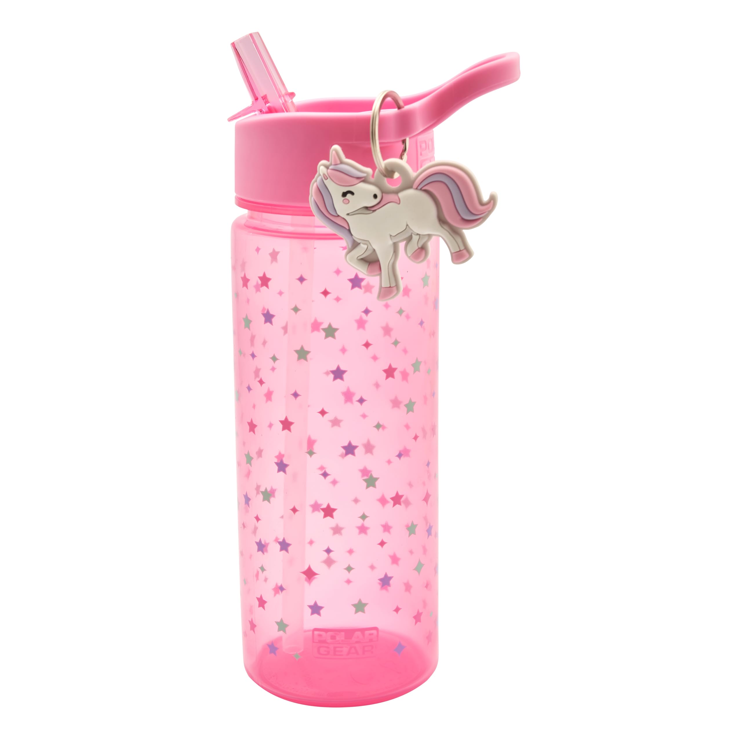 Polar Gear Unicorn 500ml PP Bottle with Charm, Pink