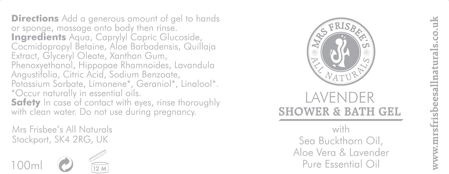 Lavender Shower & Bath Gel, made with Lavender Pure Essential Oil, Aloe Vera - Image 4