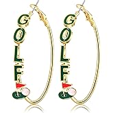 Golf Hoop Earrings for Women Golf Ball Tee Bag Cart Earring Statement Golf Themed Earrings Putting Green Earrings Sport Game Day Golf Accessories Outfits Jewelry Gifts
