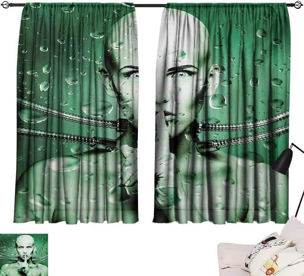 Cálidas cortinas de oscurecimiento para habitación familiar, futuristas