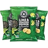 Red Rock Deli Style Potato Chips, Lime & Cracked Pepper, 2 Ounce (12 Count)