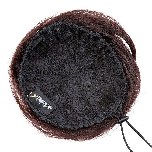 Bella Hair 100% Human Hair Bun Extension Donut Chignon Hairpieces for Both Women and Men Instant Up Do Style Bun Wig (#1B Natural Black)