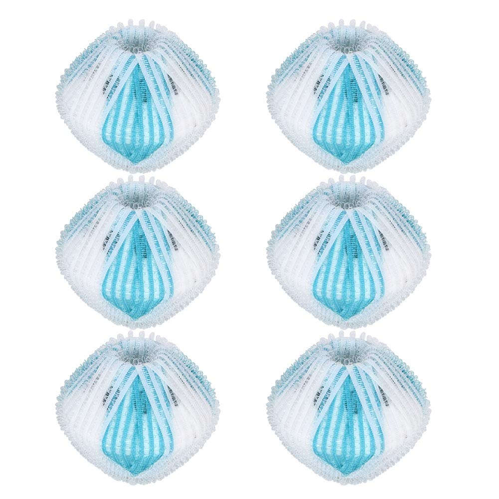 6Pcs Magic Hair Removal Laundry Ball Washing Machine Hair Lint Removal Laundry Ball Clothes Cleaning Ball Tool Blue and White