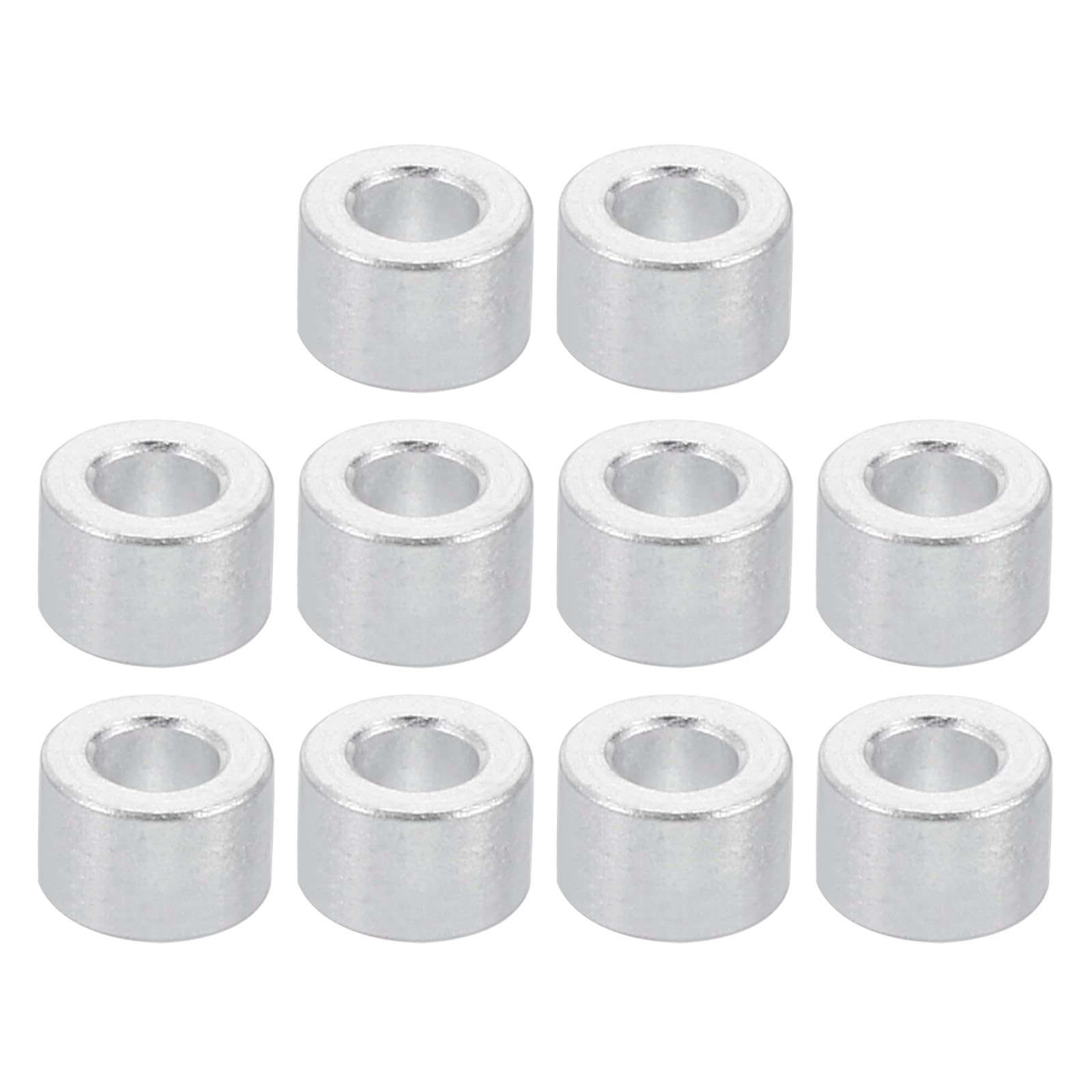 PATIKIL M2 Aluminum Spacers, 10 Pcs Metal Spacer Aluminum 2.6mm ID x 5mm OD x 4mm L Aluminum Spacer Screw Standoff Round for M2 Screw Bolts