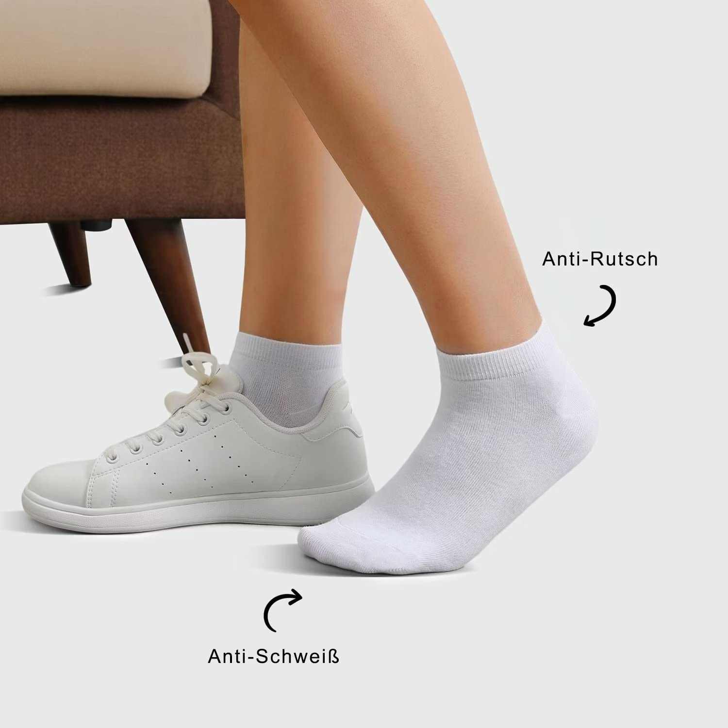 YouShow Sneaker Socken Herren Damen 10 Paar Kurze Halbsocken Quarter Baumwolle Unisex(39-42,Weiß) 4