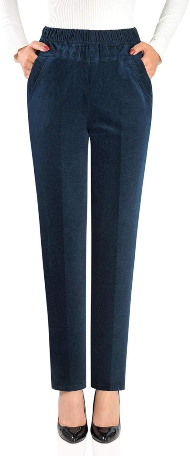 Pantaloni Con Elastico In Vita Donna Larghi Eleganti Leggeri - Foto 11