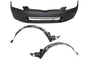 Garage-Pro Front Bumper Cover KIT Compatible with 2003-2005 Honda Accord, 3-Piece Kit, Primed, Sedan, Except Hybrid, Includes (1) Bumper Cover and (2) Fender Liner